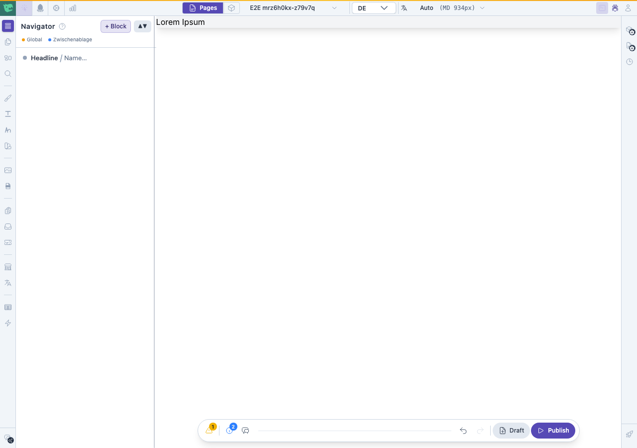 Editor after saving a draft